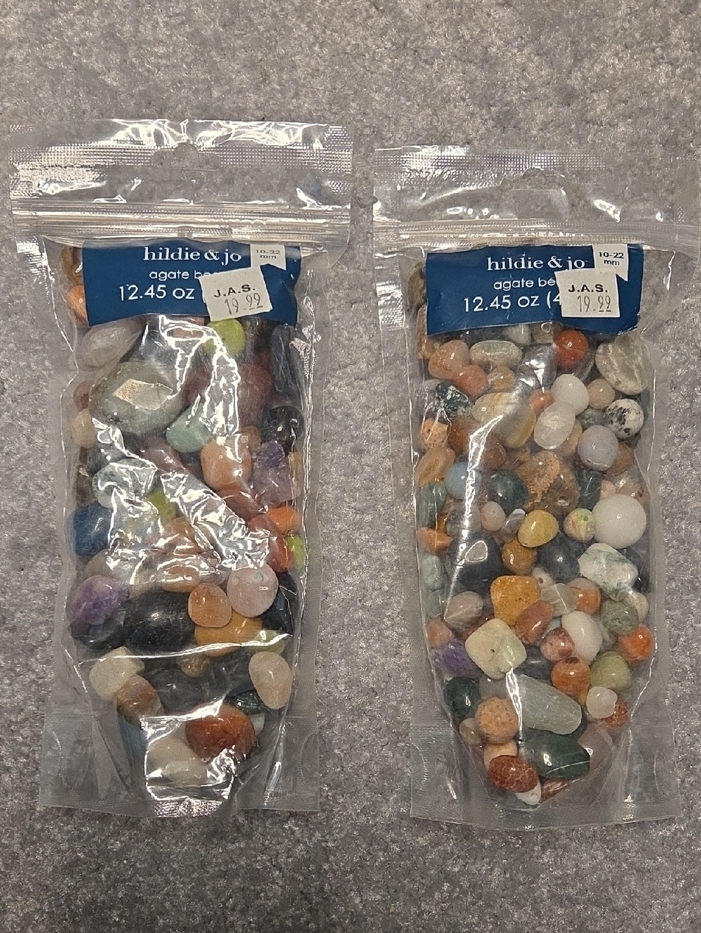 hildie & jo Agate Beads Bag - Multicolor Tumbled Stones NIP